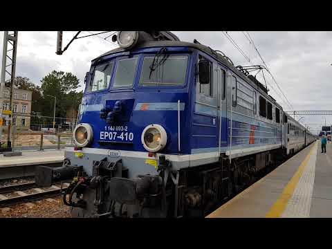 Odjazd EP07 - 410 z PKP IC 8310 "Matejko" ze stacji Zielona Góra Główna