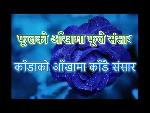 Phool Ko Aankha Ma फूलको आँखामा फूलै संसार Karaoke with lyrics