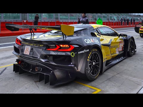 The RAW flat-plane V8 sounds of the Corvette C8 Z06 GT3.R racecar | Start Up, Warm Up, Accelerations