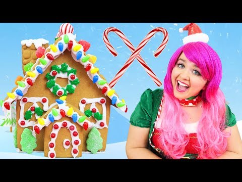 Decorating Christmas Candy Gingerbread Cookie House | DIY Holiday Cookie House | KiMMi THE CLOWN