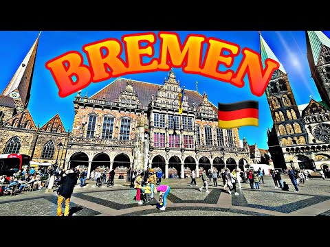 BREMEN 4K - Germany | Walking City Tour | Around the City Center 2022 | 4K City Life