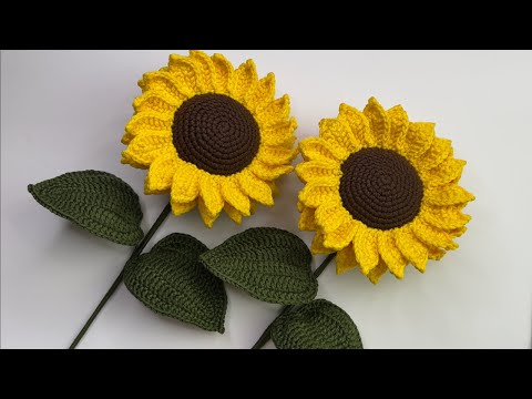 Girasoles tejidos a Crochet🌻 - Tutorial Crochet Sunflower💜Mayelin Ros
