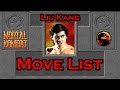 Mortal Kombat 1 1992 Liu Kang Move List