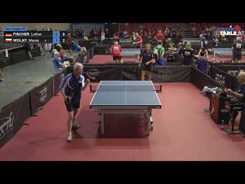 FISCHER Lothar vs WOLNY Marek - Championnats d'Europe Vétérans 2022 tennis de table Rimini