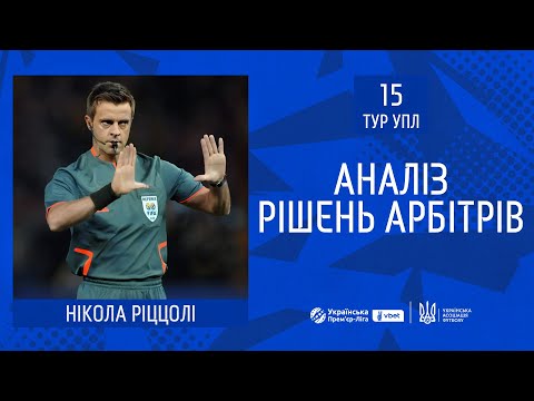 Нікола Ріццолі аналізує рішення арбітрів у матчах 15-го туру УПЛ