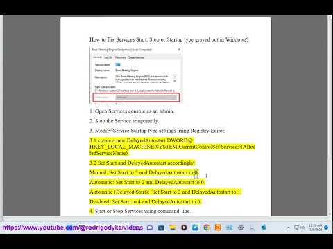 Fix Services Start, Stop or Startup type grayed out in Windows
