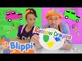 Blippi And Meekah Paint With Rainbow Color Cars And Crayons Blippi Learn Colors And Science