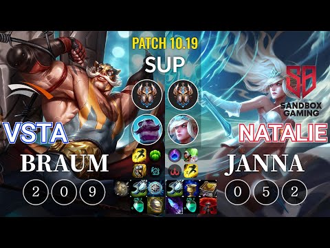 HLE Vsta Braum vs SB Natalie Janna Sup - KR Patch 10.19