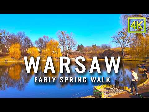 🌸 First Warm Days in 【WARSAW】 🇵🇱 Wonderful Poland | Early Spring Walk in 4K HDR 60FPS