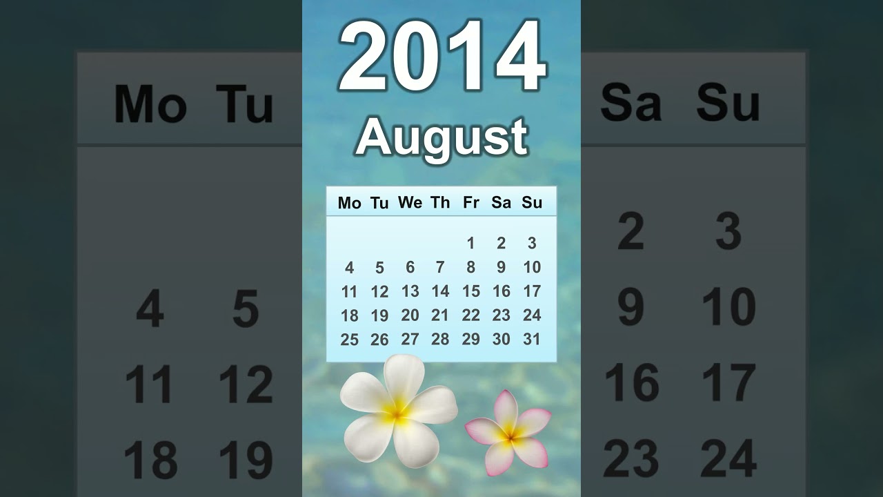August 2014 Calendar
