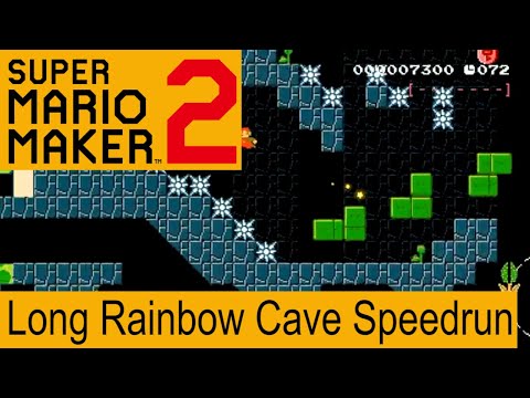Super Mario Maker 2- Long Rainbow Cave Speedrun 80s- パ〜プル