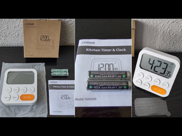 Vídeo relacionado con LIORQUE Temporizador de Cocina Digital Temporizador Multifunción con Función de Reloj, Ajuste Rapido, 3 Niveles de Volumen, Respaldo Magnético, Soporte Plegable (1 Pieza)