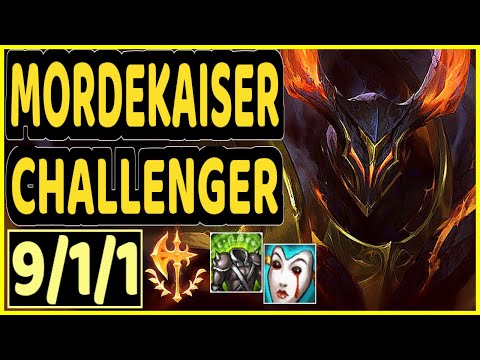 VIZICSACSI (MORDEKAISER) vs TRYNDAMERE- 9/1/1 KDA TOP CHALLENGER GAMEPLAY - EUW