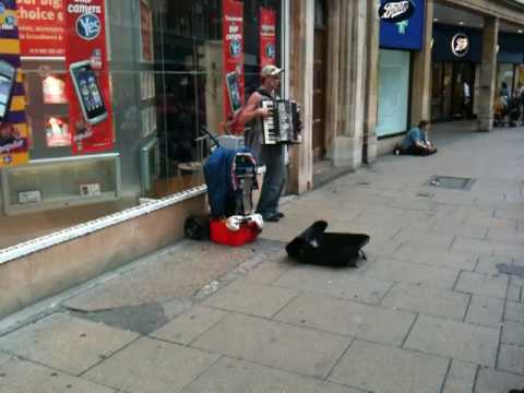 Ed Cox Drum and Bass Accordion in cambridge city centre