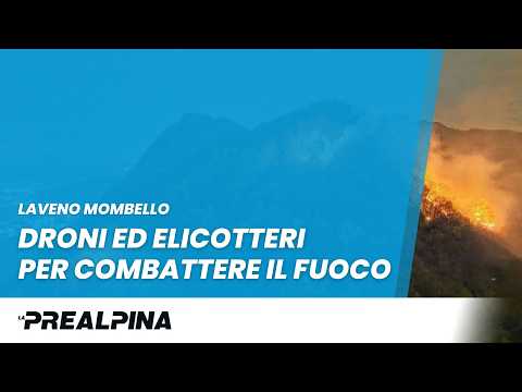Laveno, elicotteri contro le fiamme