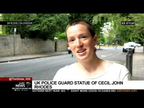 UK police guard the Cecil John Rhodes statue amid anti-racism protests