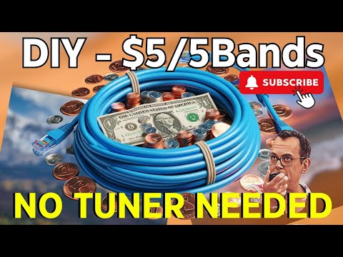 $5 DIY Ham Radio Antenna – 5 Bands, No Tuner Needed! 💵🛠️📻⚡️#antenna #hamradio #hf #hamradioantenna