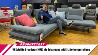 W Schillig Broadway 16777 als Eckgruppe mit Sitztiefenverstellung, bezogen in Q2-Spitzenstoff