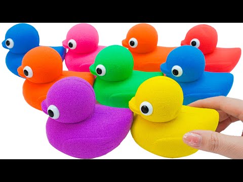 Satisfying Video | How To Make Rainbow Duck From Kinetic Sand Cutting ASMR | Magic Sand B