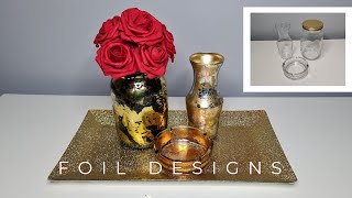 HOW TO APPLY FOIL ON GLASSWARE || Looks Expensive On A Budget #diy #ideas #creative #foil
