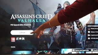 Upgrade PS4 Assassins Creed Valhalla Disc to Free PS5 Digital Edition on PlayStation5 Console