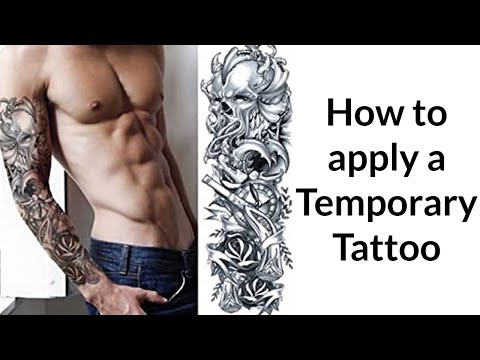 How to apply long full arm temporary tattoo transfer body art sticker Kraken pirate cosplay