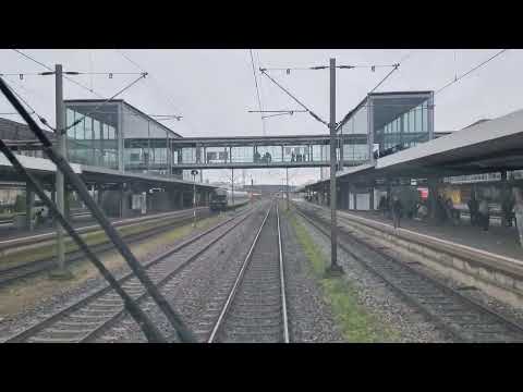 Führerstandmitfahrt. Regensburg Ost - Gemünden Teil 2. Zugfahrt. Cabview z kabiny maszynisty. BR-193