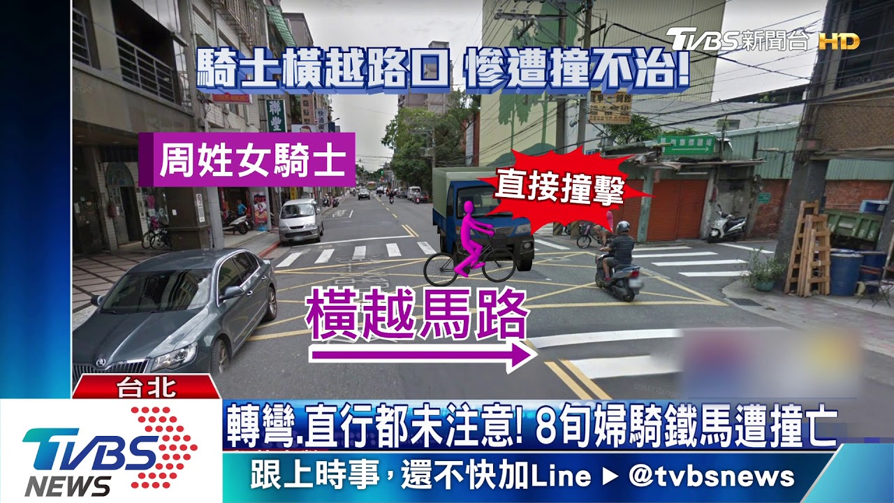 轉彎、直行都未注意! 8旬婦騎鐵馬遭撞亡