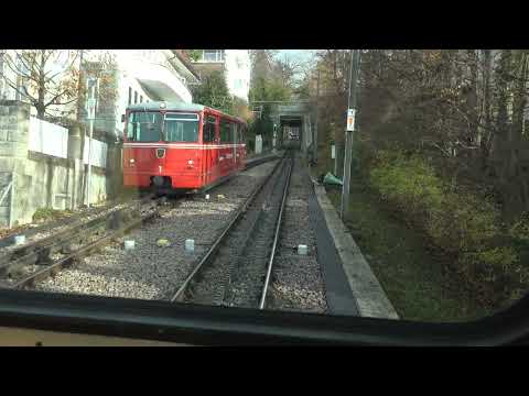 🇨🇭 Führerstandsmitfahrt Dolderbahn Zahnradbahn Bergfahrt in Zürich [4K UHD]