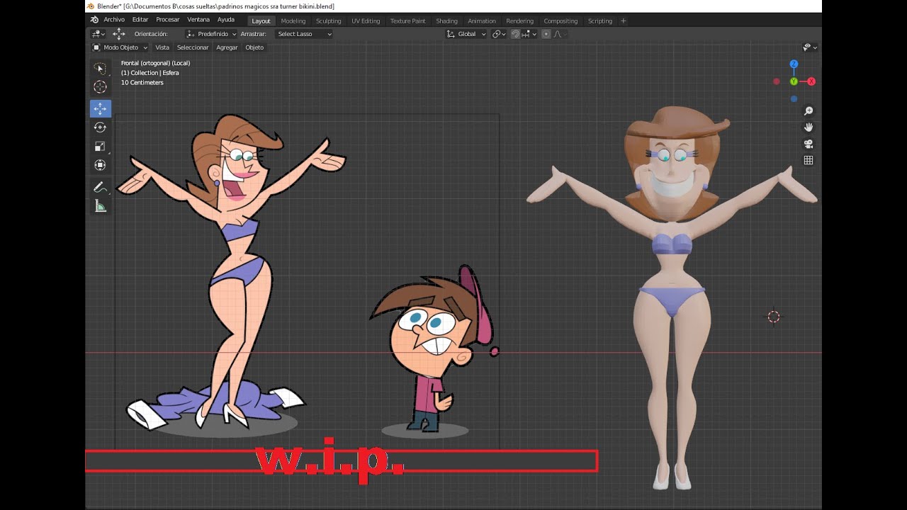 Bikini mamma di Fairly Oddparents Timmy Turners Modello di stampa 3D