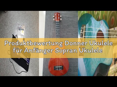 Produktbewertung Donner Ukulele für Anfänger Sopran Ukulele 21 Zoll Schwarz Starter Kit mit Nylon Sa