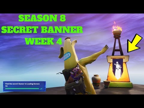 Fortnite - SEASON 8 WEEK 4 SECRET BANNER LOCATION IN LOADING SCREEN #4 - COMPLETED