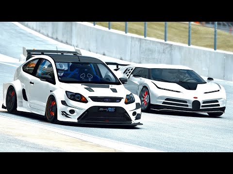 Ford Focus RS Time Attack Monster vs Bugatti Centodieci at Laguna Seca