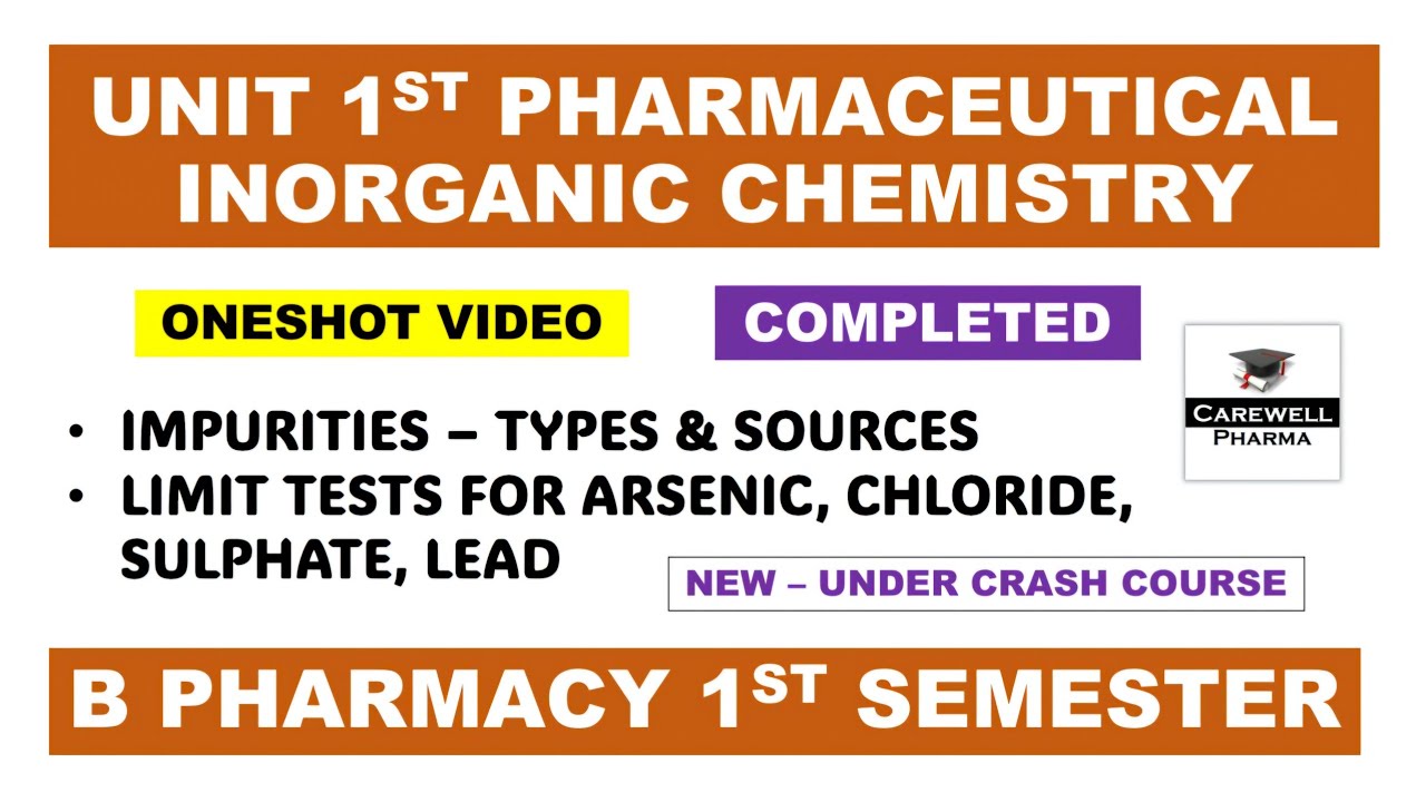 Unit 1 Pharmaceutical Inorganic Chemistry || Complete || B Pharmacy 1st Semester | Carewell pharma