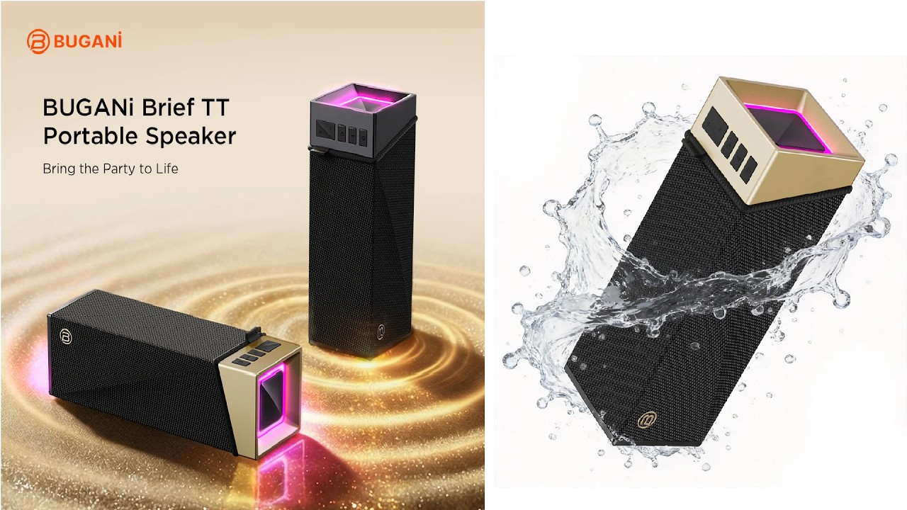 BUGANi Brief TT Portable Bluetooth Speaker with RGB Lighting Effect