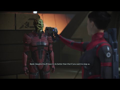 Mass Effect 1: Renegade Femshep Kills Balak (Bring Down the Sky DLC)