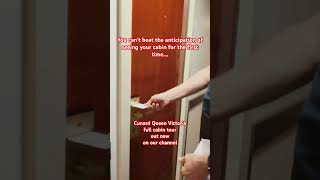 The anticipation of seeing Cunard Queen Victoria Britannia Cabin for the first time….. #cunard