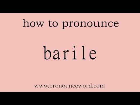 barile: How to pronounce barile in english (correct!).Start with B. Learn from me.