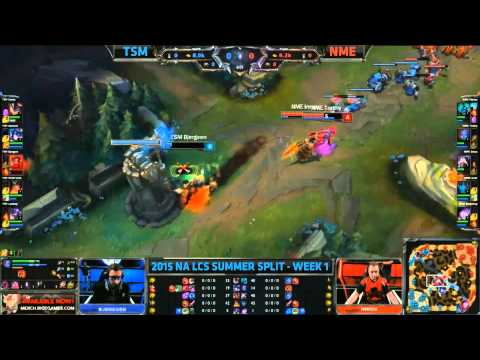 Midlane Gank Bjergsen survives with 7 health  - TSM vs NME