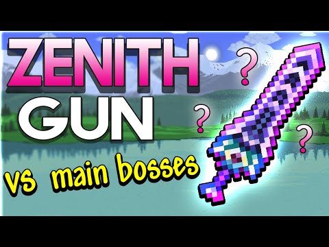 Zenith Gun vs All Main Bosses Terraria 1.4   (Journeys End)
