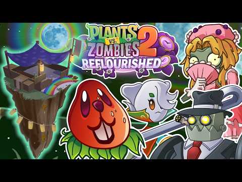 Full Edgest x Shuttle collab! All levels of the anime Lunar Rainbow Market | PvZ 2 Reflourished