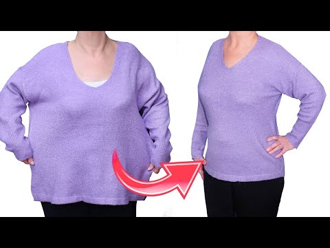 Good sewing trick to downsize a sweater quickly to fit perfectly!