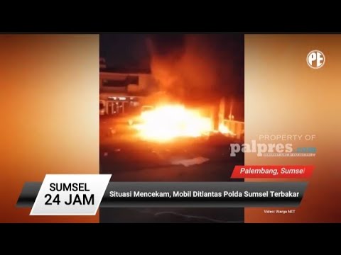 Situasi Mencekam Mobil Dirlantas Polda Sumsel Terbakar massa