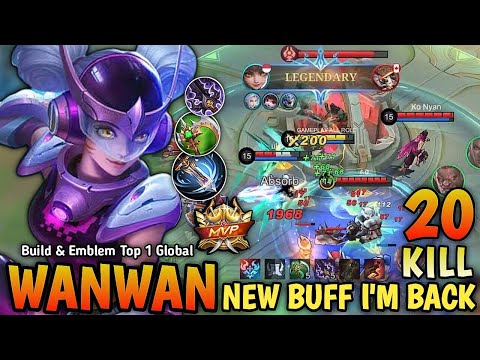 20 Kills!! New OP Build and Best Emblem For Buffed Wanwan 100% Deadly - Build Top 1 Global Wanwan