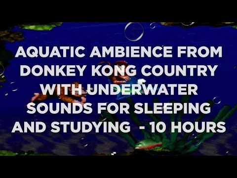 Aquatic Ambience from Donkey Kong Country with Underwater Sounds for Sleeping and Studying - 10 Hrs