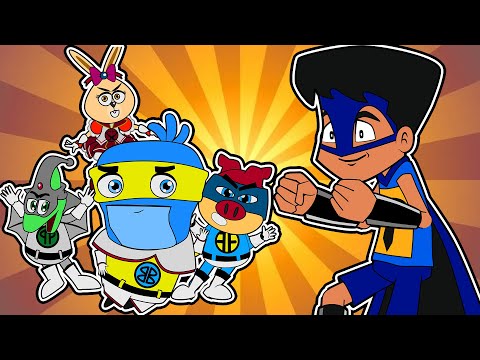 Flonk's Gang and Captain Nail with the Loose Screw | Superhero Cartoon in Portuguese