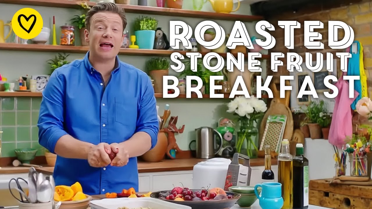 Nutritious Roasted Stone Fruit Breakfast Crumble By Jamie Oliver