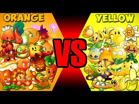 Team ORANGE vs YELLOW Plants - Who Will Win? - PvZ 2 Team Plant vs Team Plant
