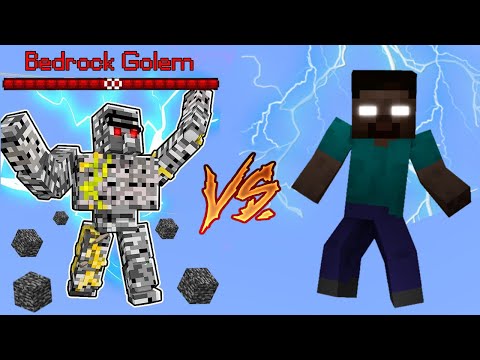 Bedrock Golem Vs. Herobrine in Minecraft