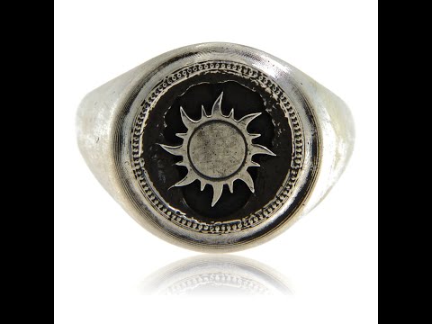 Inel Argint 925 Barbatesc Simbol Soare - Putere si Stralucire